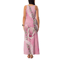 Hawaii Maui Island Flowers Lei Family Matching Tank Maxi Dress and Hawaiian Shirt Lokelani Rose Pink