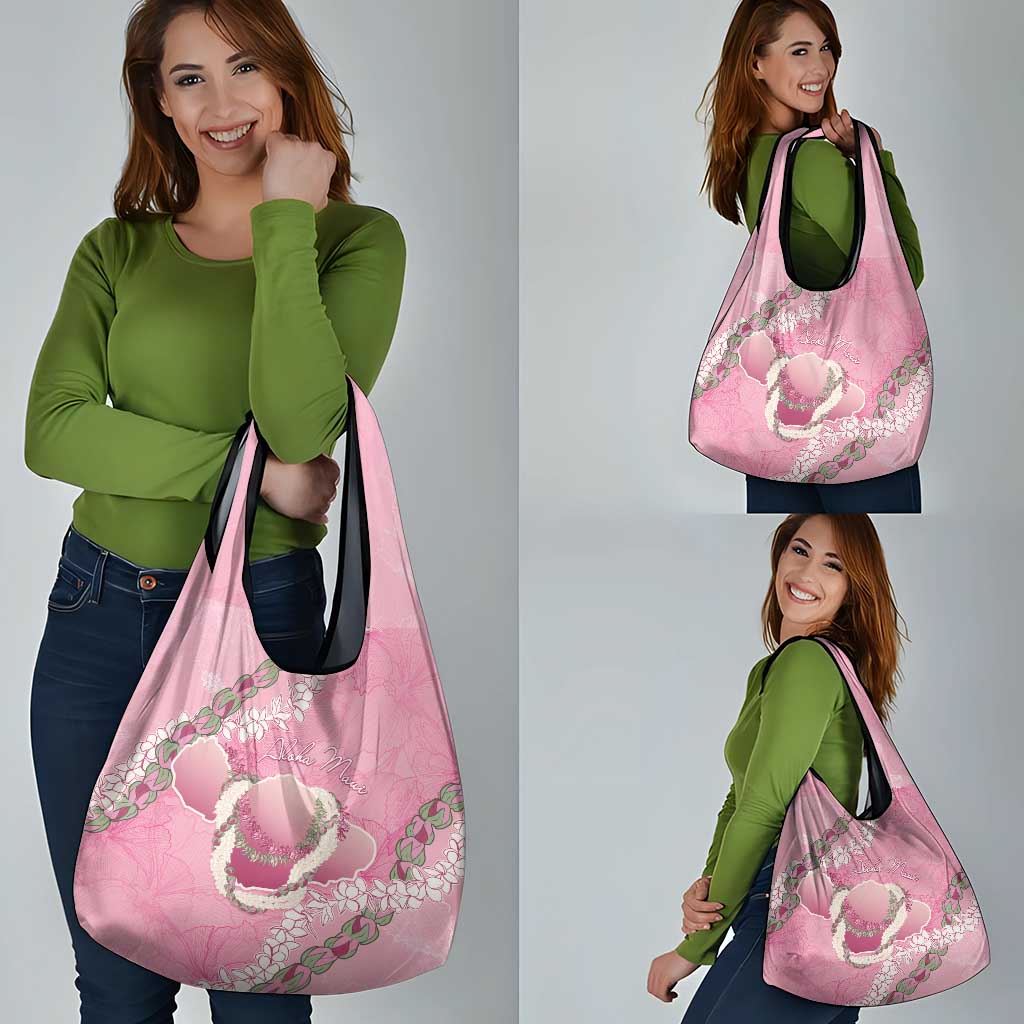 Hawaii Maui Island Flowers Lei Grocery Bag Lokelani Rose Pink