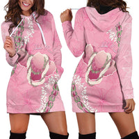 Hawaii Maui Island Flowers Lei Hoodie Dress Lokelani Rose Pink