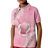 Hawaii Maui Island Flowers Lei Kid Polo Shirt Lokelani Rose Pink