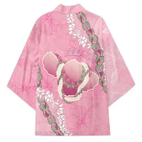 Hawaii Maui Island Flowers Lei Kimono Lokelani Rose Pink