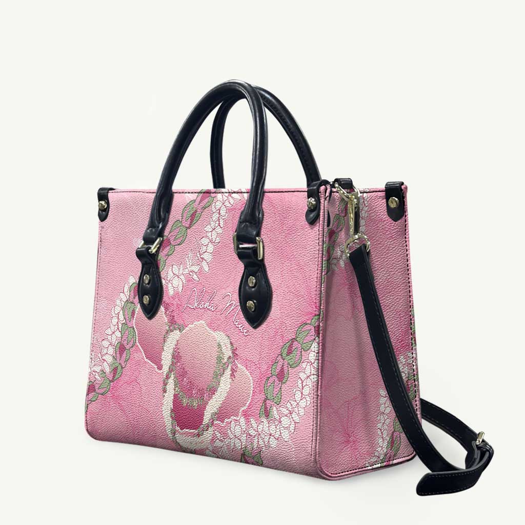 Hawaii Maui Island Flowers Lei Leather Bag Lokelani Rose Pink