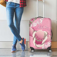 Hawaii Maui Island Flowers Lei Luggage Cover Lokelani Rose Pink
