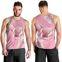 Hawaii Maui Island Flowers Lei Men Tank Top Lokelani Rose Pink