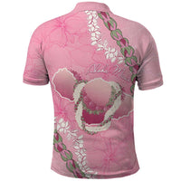 Hawaii Maui Island Flowers Lei Polo Shirt Lokelani Rose Pink