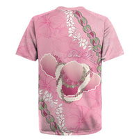 Hawaii Maui Island Flowers Lei Rugby Jersey Lokelani Rose Pink