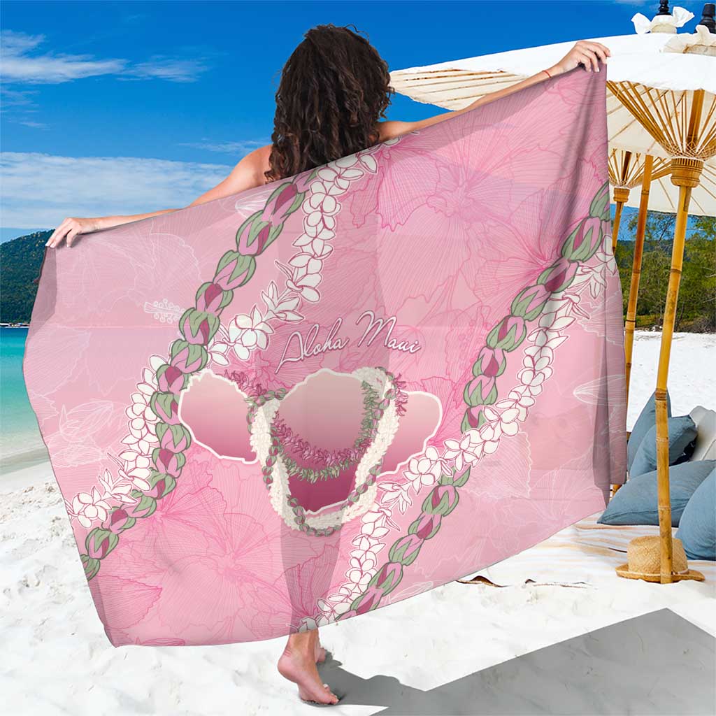 Hawaii Maui Island Flowers Lei Sarong Lokelani Rose Pink