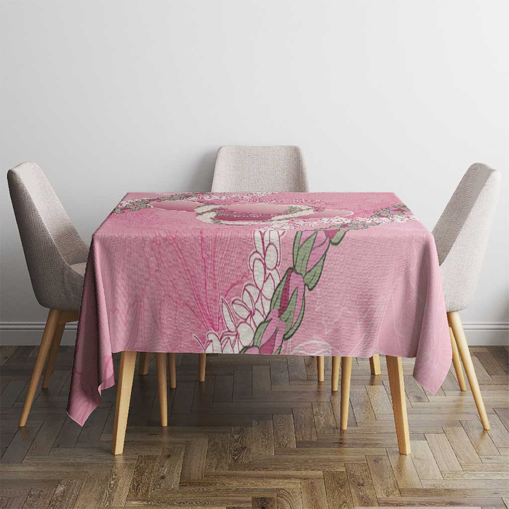 Hawaii Maui Island Flowers Lei Tablecloth Lokelani Rose Pink