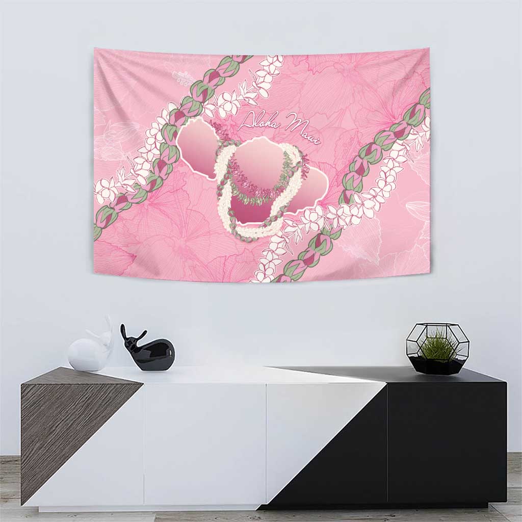 Hawaii Maui Island Flowers Lei Tapestry Lokelani Rose Pink