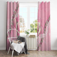 Hawaii Maui Island Flowers Lei Window Curtain Lokelani Rose Pink
