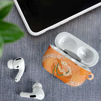 Hawaii Lanai Island Flowers Lei AirPods Case Orange Kaunaoa Mix Maile