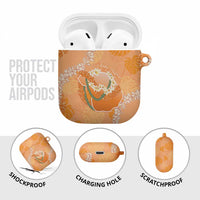 Hawaii Lanai Island Flowers Lei AirPods Case Orange Kaunaoa Mix Maile
