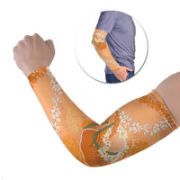Hawaii Lanai Island Flowers Lei Arm Sleeves Orange Kaunaoa Mix Maile