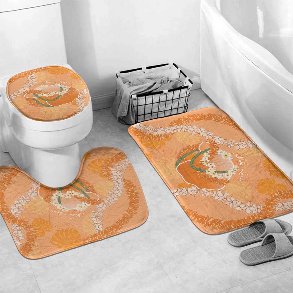 Hawaii Lanai Island Flowers Lei Bathroom Set Orange Kaunaoa Mix Maile