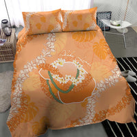 Hawaii Lanai Island Flowers Lei Bedding Set Orange Kaunaoa Mix Maile