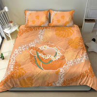 Hawaii Lanai Island Flowers Lei Bedding Set Orange Kaunaoa Mix Maile
