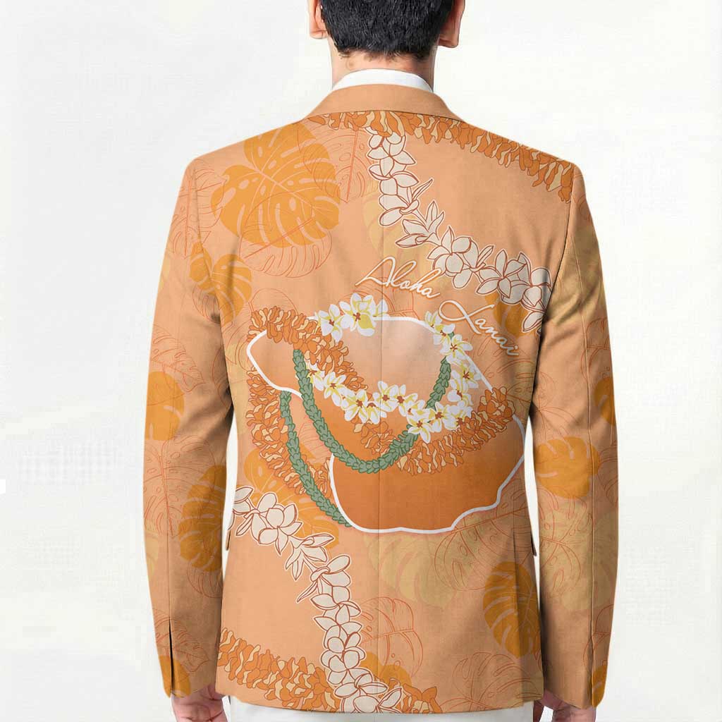 Hawaii Lanai Island Flowers Lei Blazer Orange Kaunaoa Mix Maile