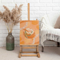 Hawaii Lanai Island Flowers Lei Canvas Wall Art Orange Kaunaoa Mix Maile