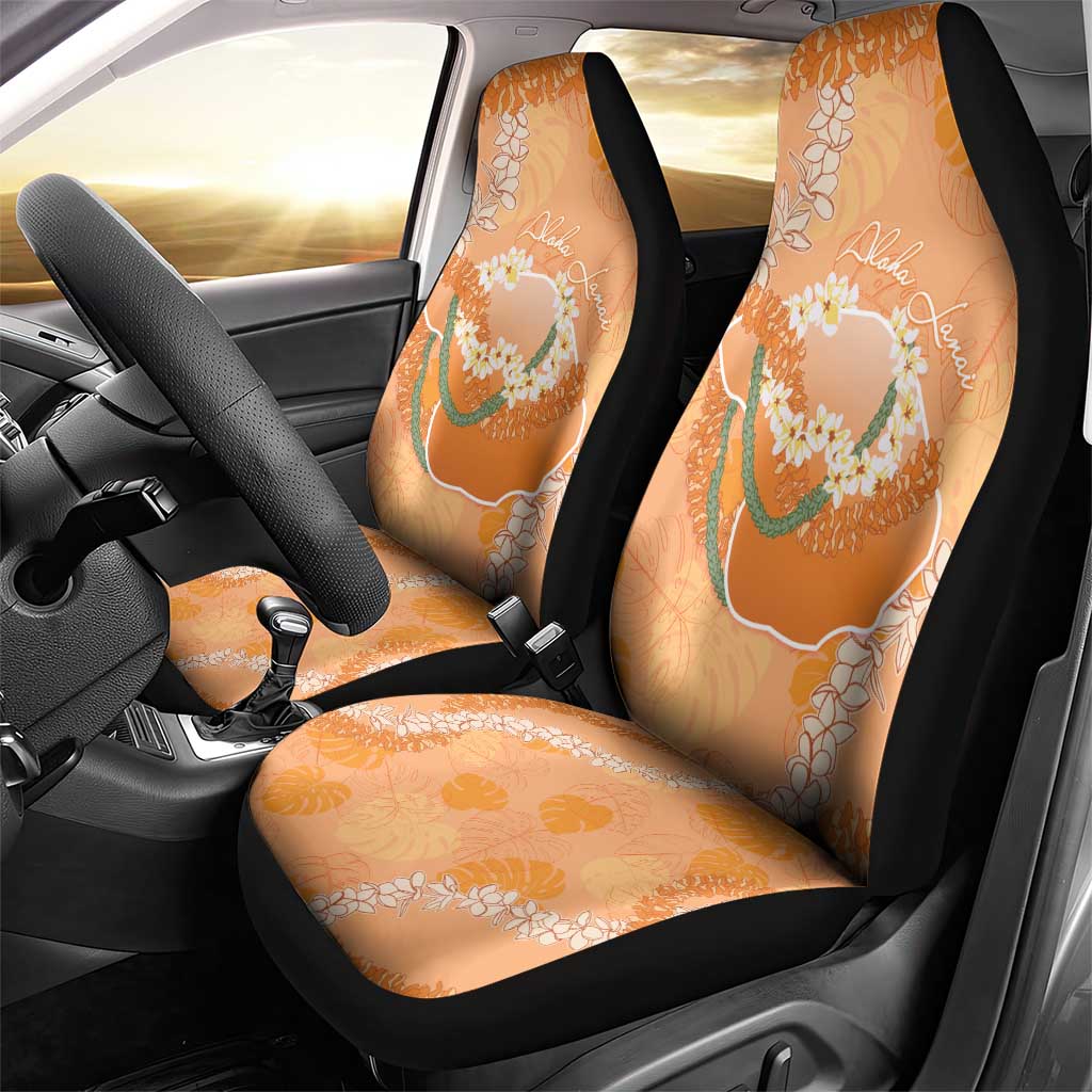 Hawaii Lanai Island Flowers Lei Car Seat Cover Orange Kaunaoa Mix Maile