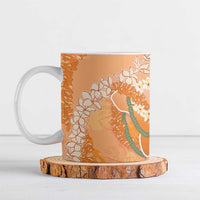 Hawaii Lanai Island Flowers Lei Ceramic Mug Orange Kaunaoa Mix Maile