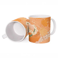 Hawaii Lanai Island Flowers Lei Ceramic Mug Orange Kaunaoa Mix Maile