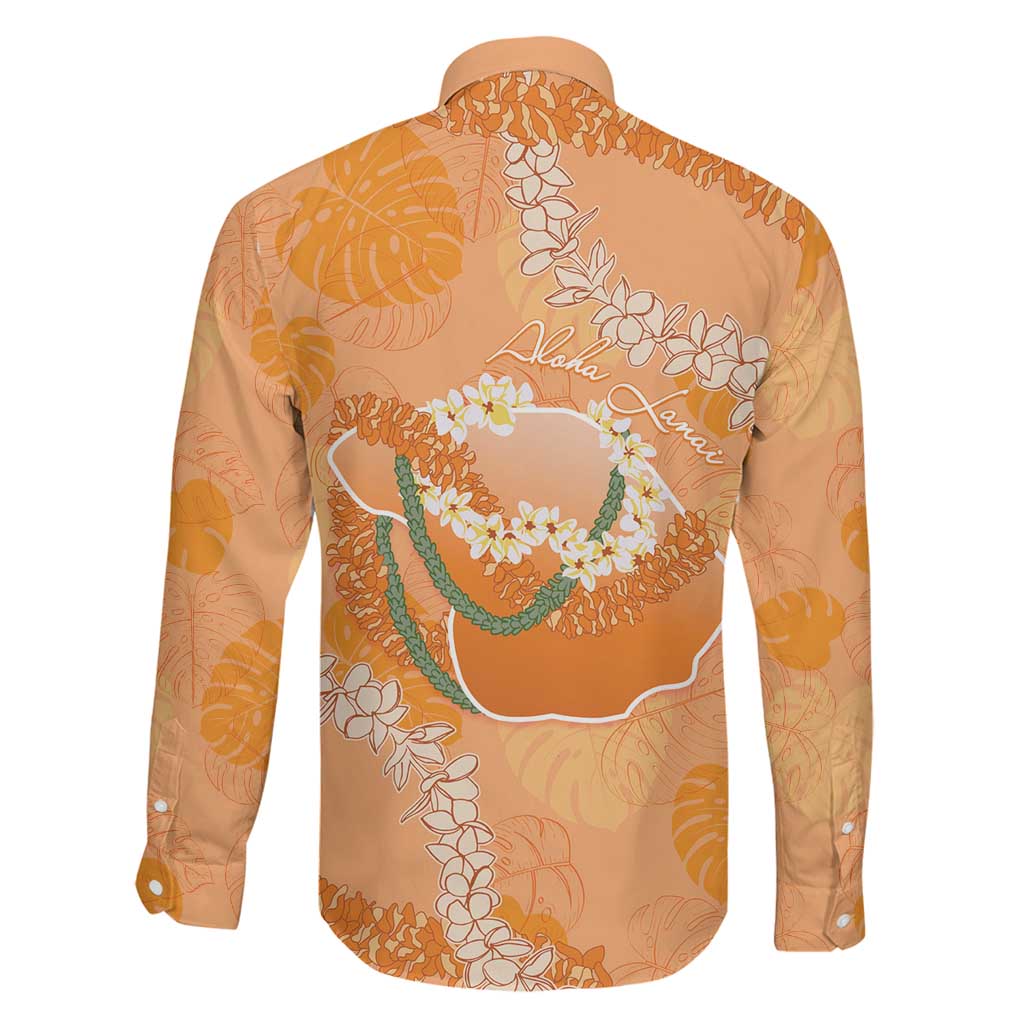 Hawaii Lanai Island Flowers Lei Family Matching Mermaid Dress and Hawaiian Shirt Orange Kaunaoa Mix Maile LT7 - Polynesian Pride
