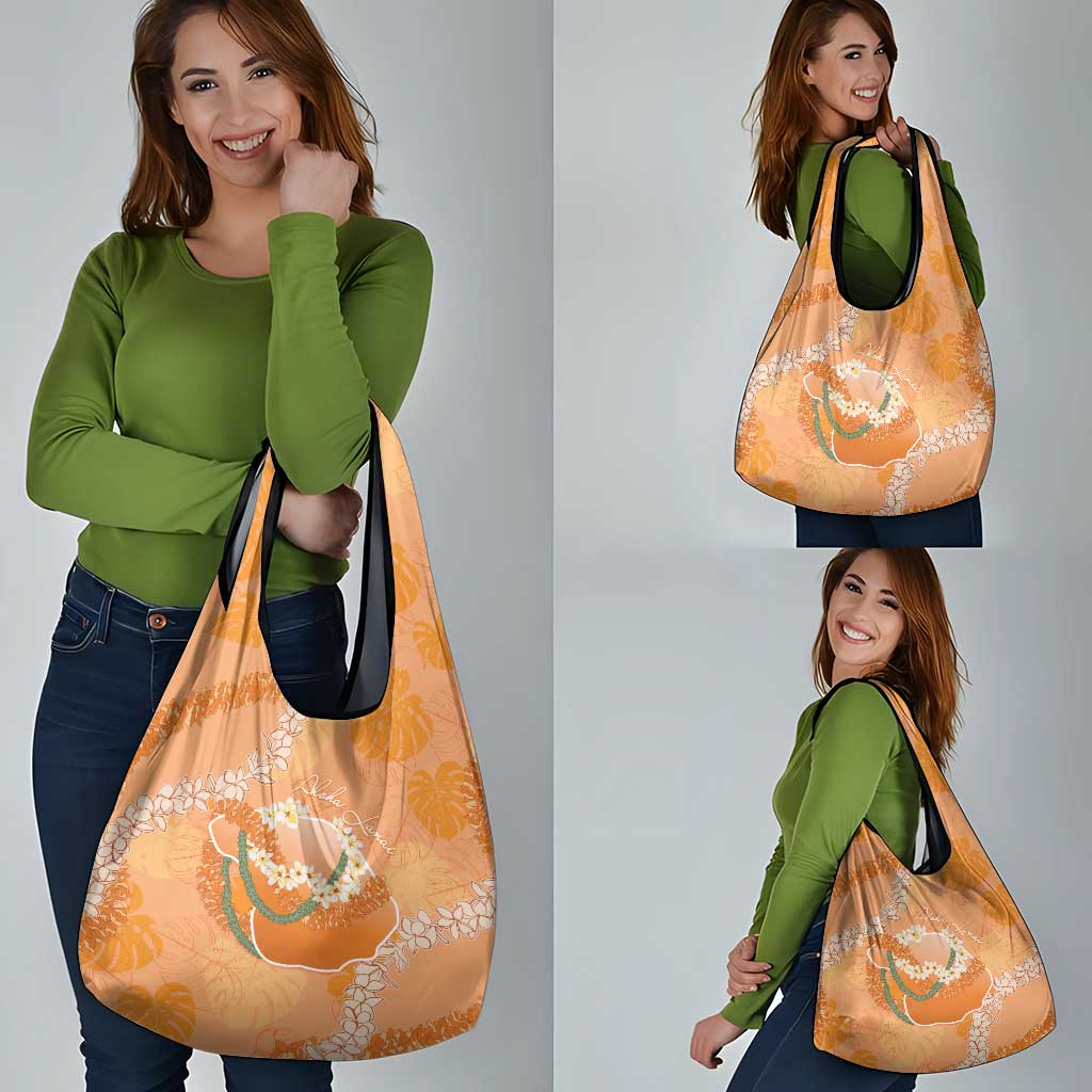 Hawaii Lanai Island Flowers Lei Grocery Bag Orange Kaunaoa Mix Maile