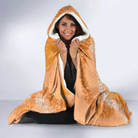 Hawaii Lanai Island Flowers Lei Hooded Blanket Orange Kaunaoa Mix Maile
