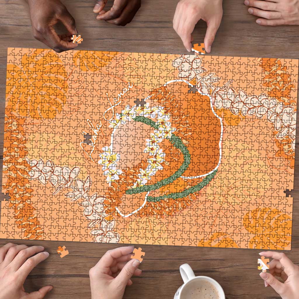 Hawaii Lanai Island Flowers Lei Puzzle Orange Kaunaoa Mix Maile