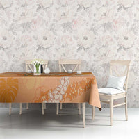 Hawaii Lanai Island Flowers Lei Tablecloth Orange Kaunaoa Mix Maile