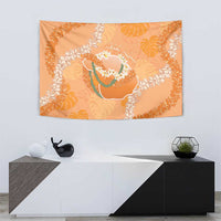 Hawaii Lanai Island Flowers Lei Tapestry Orange Kaunaoa Mix Maile
