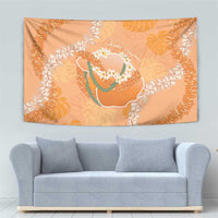 Hawaii Lanai Island Flowers Lei Tapestry Orange Kaunaoa Mix Maile
