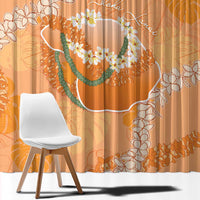 Hawaii Lanai Island Flowers Lei Window Curtain Orange Kaunaoa Mix Maile