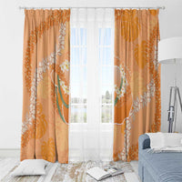 Hawaii Lanai Island Flowers Lei Window Curtain Orange Kaunaoa Mix Maile