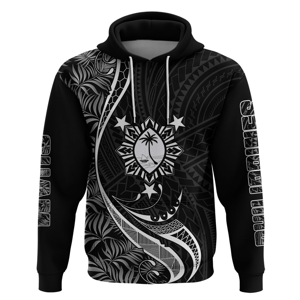 Custom Philippines Mix Guam Hoodie Tropical Style LT7 Pullover Hoodie Black - Polynesian Pride