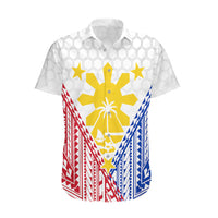 Personalised Philippines Mix Guam Hawaiian Shirt Filipino Flag Style LT7 White - Polynesian Pride