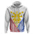 Custom Philippines Mix Guam Hoodie Filipino Flag Style LT7 Zip Hoodie White - Polynesian Pride