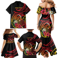 Personalized Milne Bay Family Matching Mermaid Dress and Hawaiian Shirt PNG Lime Pot with Oro Tapa LT7 - Polynesian Pride