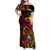 Personalized Milne Bay Family Matching Off Shoulder Maxi Dress and Hawaiian Shirt PNG Lime Pot with Oro Tapa