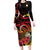 Personalized Milne Bay Long Sleeve Bodycon Dress PNG Lime Pot with Oro Tapa
