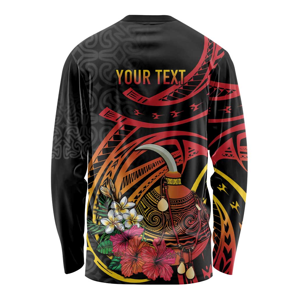 Personalized Milne Bay Long Sleeve Shirt PNG Lime Pot with Oro Tapa