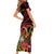 Personalized Milne Bay Short Sleeve Bodycon Dress PNG Lime Pot with Oro Tapa