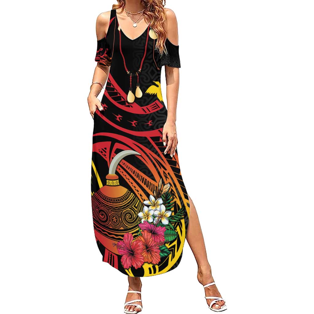 Personalized Milne Bay Summer Maxi Dress PNG Lime Pot with Oro Tapa