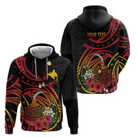 Personalized Milne Bay Zip Hoodie PNG Lime Pot with Oro Tapa