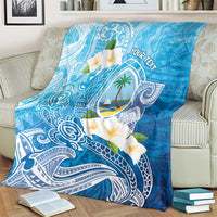 Hafa Adai Guam Chamorro Personalized Blanket Ocean Blue Latte Stone with Guasali LT7 - Polynesian Pride
