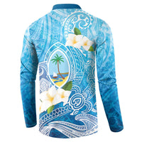 Hafa Adai Guam Chamorro Personalized Button Sweatshirt Ocean Blue Latte Stone with Guasali - Polynesian Pride