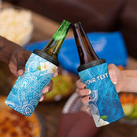 Hafa Adai Guam Chamorro Personalized 4 in 1 Can Cooler Tumbler Ocean Blue Latte Stone with Guasali - Polynesian Pride