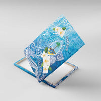 Hafa Adai Guam Chamorro Personalized Canvas Wall Art Ocean Blue Latte Stone with Guasali - Polynesian Pride