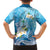 Hafa Adai Guam Chamorro Personalized Family Matching Long Sleeve Bodycon Dress and Hawaiian Shirt Ocean Blue Latte Stone with Guasali - Polynesian Pride