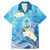 Hafa Adai Guam Chamorro Personalized Family Matching Mermaid Dress and Hawaiian Shirt Ocean Blue Latte Stone with Guasali - Polynesian Pride